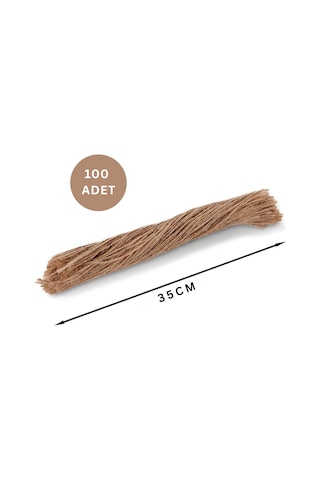 Doğal Kesilmiş Jüt İp Seti, 100lü-35 Cm, Kraft Hediye Paketleme & Süsleme İpi, Etiket Ve Ambalaj İpi