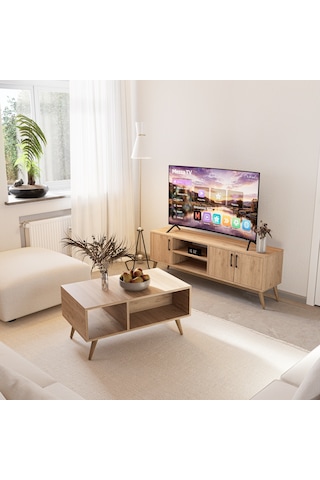 Set 1586-2076 Tv Ünitesi + Exxen Orta Sehpa - Sepet Rengi
