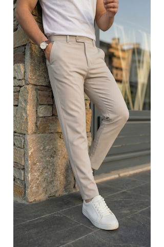 Efnaz Style Erkek Slim Fit Dilli Kumaş Pantolon Bej