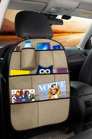 Elit Bej Araç Koltuk Arkası Organizer - Eşya Düzenleyici