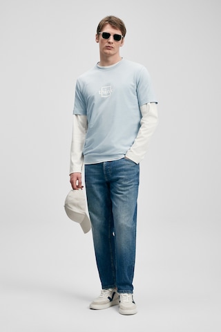 Lufian Thınk Modern Grafik T- Shirt Mavi Mavi 111020310100300