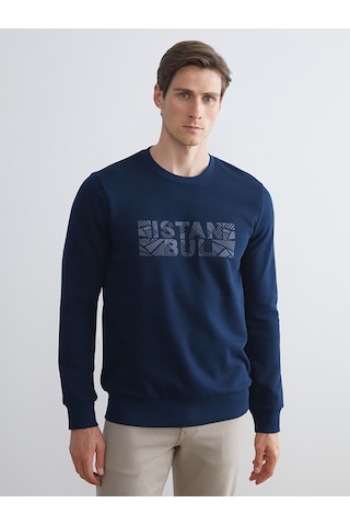 LC Waikiki Lc Waıkıkı Lacivert Bisiklet Yaka Uzun Kollu Sweatshirt