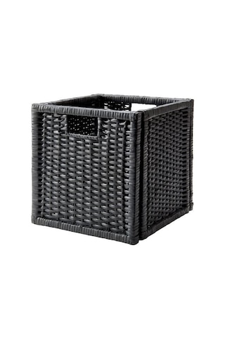 Ikea Branas El Örgüsü Rattan Saklama Sepeti 32 X 34 X 32 Cm Koyu Gri