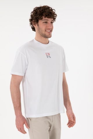 U.S. Polo Assn. Erkek Comfort Fit Bisiklet Yaka Beyaz Tişört 50306450-VR013