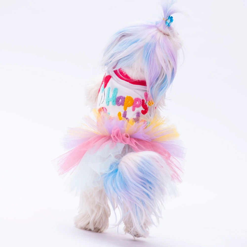 Happy Birthday Kedi Köpek Tütülü Elbise