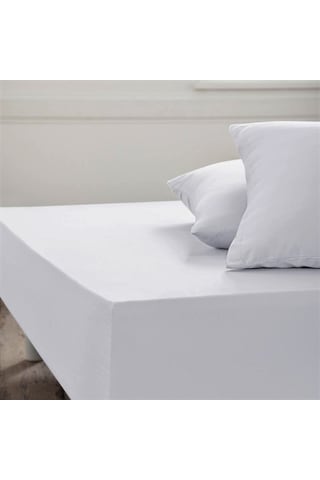 Maki Home %100 Pamuklu Kırık Beyaz 120x200+50x70 Tek Kişilik Lastikli Çarşaf Takımı Kırık Beyaz