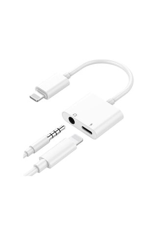 Lightning Kulaklık Şarj Çevirici Dönüştürücü Adaptör Aux Kablosu