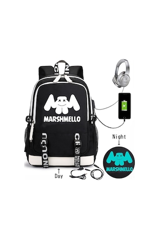 Vkemall Kara Gülümseme Desenli Ofis Çanta - Kompakt, Dayanıklı Ve Pratik İş Çantası 928 Model Çok Renkli