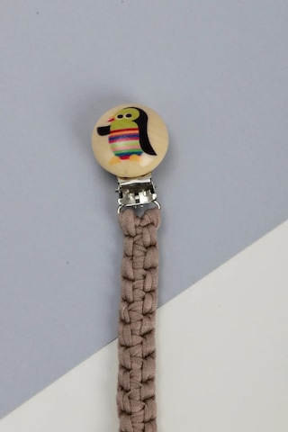 E&f Store El Örmesi Doğal Ahşap Emzik Askısı - Penguen - Kahverengi