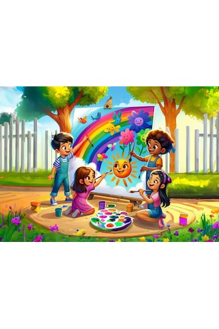Art Çocuk Minik Ressamlar 50 Parça Puzzle