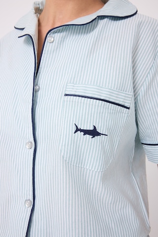 Lespadon Marısılk Kadın Yazlık Şortlu Crop Gömlekli Pijama & Lounge Takımı-3226 Yesil