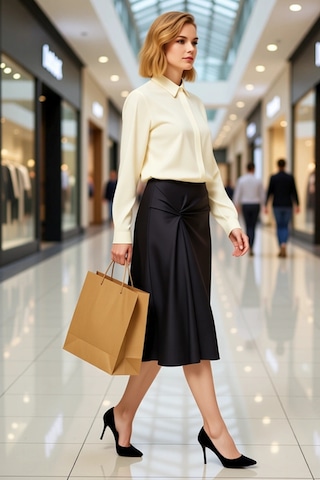 Benerly Kadın Düz Örme Midi Etek %93 Polyester %7 Elastan Fonksiyonel Day Siyah