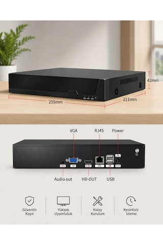 O-kam Zr-4010 Nvr Wifi Kayıt Cihazı 10 Kanal Ip Kamera Uyumluluğu