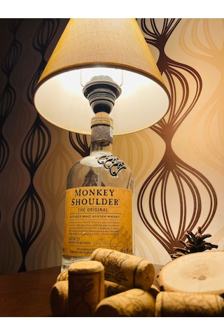 Monkey Shoulder Şık Tasarımlı Abajur Gold