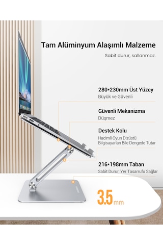 Ugreen Yükseklik Ve Açı Ayarlı Alüminyum Tablet Notebook Standı, 40291