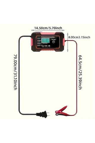 Padalink 12v 4ah-100ah Akıllı Akü Şarj Cihazı, Agm/gel/sla Islak Aküler İçin Tam Otomatik Mikroişlemci Kontrollü Şarj Aleti