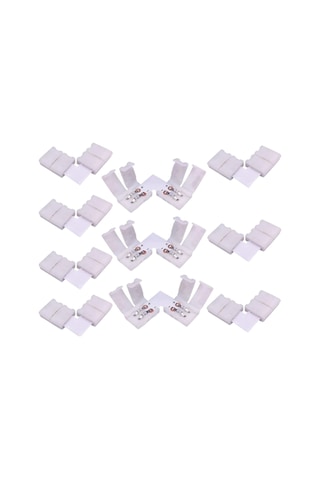 8 Mm Tek Renk Şerit L Birleştirme Aparatı Lehimsiz 2 Pin 10 Adet