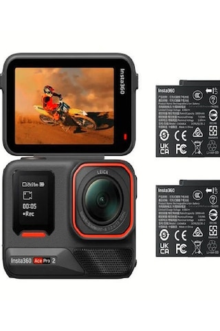 Insta360 Ace Pro 2 Aksiyon Kamerası Çift Bataryalı Paket Siyah