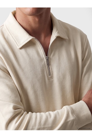 Lcw Vision Bej Polo Yaka Erkek Sweatshirt