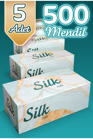 "500" Silk Soft Çift Katlı Pratik Mendil Çek Kullan Kutu Mendil 5adet X 100mendil