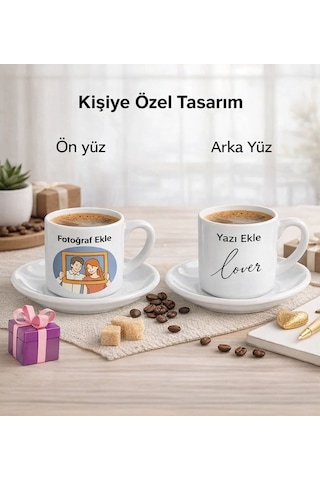 Bk Gift Kişiye Özel Kendin Tasarla Türk Kahvesi Fincanı - Sevgiliye Hediye, Arkadaşa Hediye, Doğum Günü Hediyesi Kobitmeyencom36890 Bk Gift