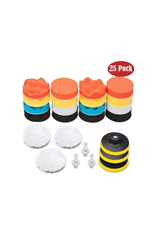 22 Adet 3 İnçlik Araba Cilalama Süngeri Araba Cilalama Seti Ve Araba Cilalama Adaptör Kiti