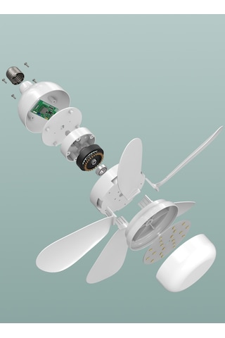 Worryfree Led Fan Sessiz Fan Uzaktan Kumandalı Tavan Vantilatörü Beyaz Işık Gövdesi