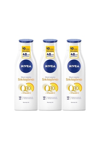 Body Q10 Sıkılaştırıcı Nemlendiren Vücut Losyon C Vitm 250 Ml Yenilenen Formül 3 Adet