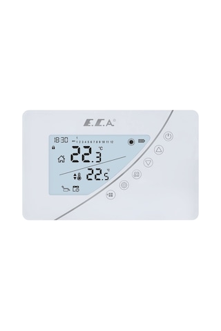 E.C.A. Poly Touch 400W Kablosuz Oda Termostatı Beyaz