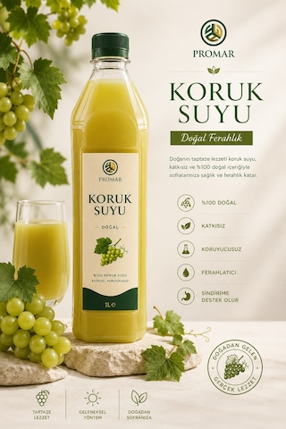 Promar Ekşi Koruk Suyu 3 x 1 L