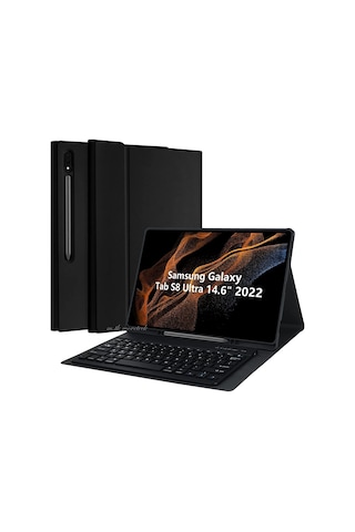 Samsung Galaxy Uyumlu S8 Ultra 14.6 İnç Klavyeli Tablet Kılıfı Bluetooth