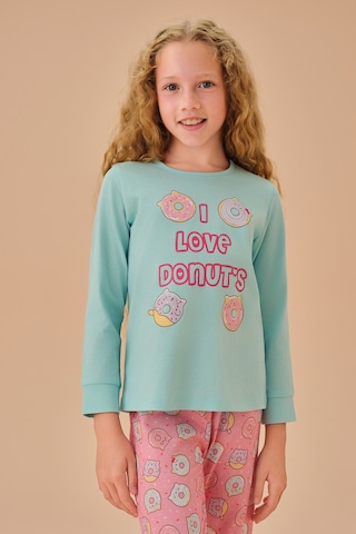 Suwen Bella Çocuk Pijama Takımı Shc25221660a1355 Donut Çok Renkli