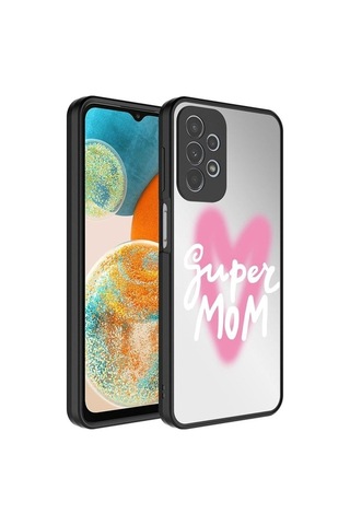 Galaxy Uyumlu A53 5g Kılıf Aynalı Desenli Kamera Korumalı Parlak Zore Mirror Kapak Süper Anne