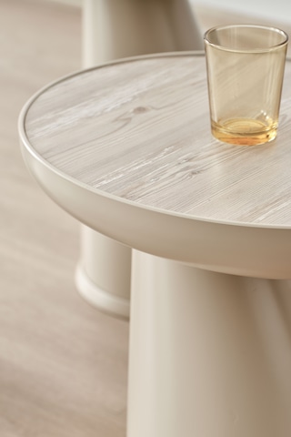 Altınaks Mobilya Elips 3'lü Sehpa, Yan Sehpa, Zigon Sehpa - Kumtaşı & Traverten Desenli Tabla Kumtaşı Renk Gövde & Traverten Desenli Tabla