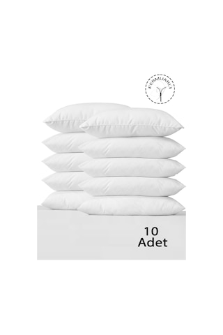 Vionel Home Pamuklu Beyaz İç Astar Fermuarlı Yastık Kılıfı 50 x 70 CM 10'lu