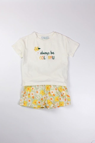 Cichlid Kız Çocuk Poplin Şort Takım Yeşil