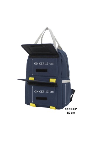 Cae Club Kadın Sırt Çantası Yandan Cepli Su Geçirmmez Kumaş Lacivert