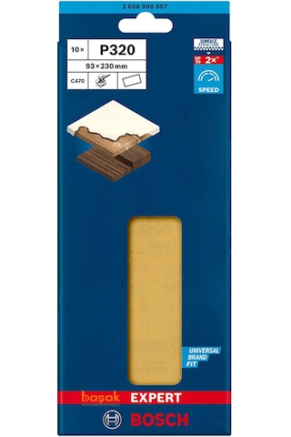 Bosch Expert C470 93 X 230 Mm 10'lu 320 Kum Deliksiz Zımpara Kağıdı 2608900867
