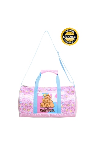 Capybara Lisanslı Canlı Renkli Spor & Günlük Çanta Anne Bebek Pembe