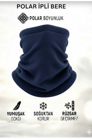 Qulothes 3 Lü Kombin Set Termal Polar Soğuk Geçirmez Bere & Boyunluk Unisex Kışlık Ayarlanabilir İp Çok Renkli3