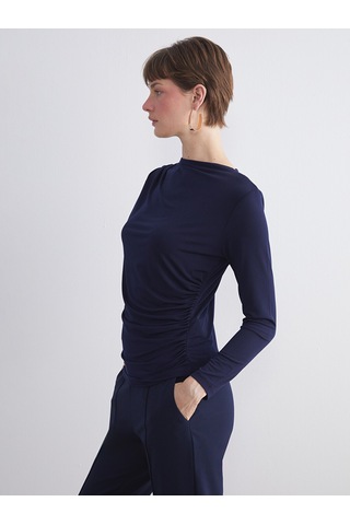 Lcw Everyday Lacivert Bisiklet Yaka Büzgülü Kadın Body