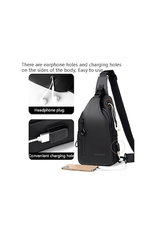 Maoyaya Xb301 Outdoor Erkek Çanta 001, Dayanıklı Göğüs Çantası Siyah