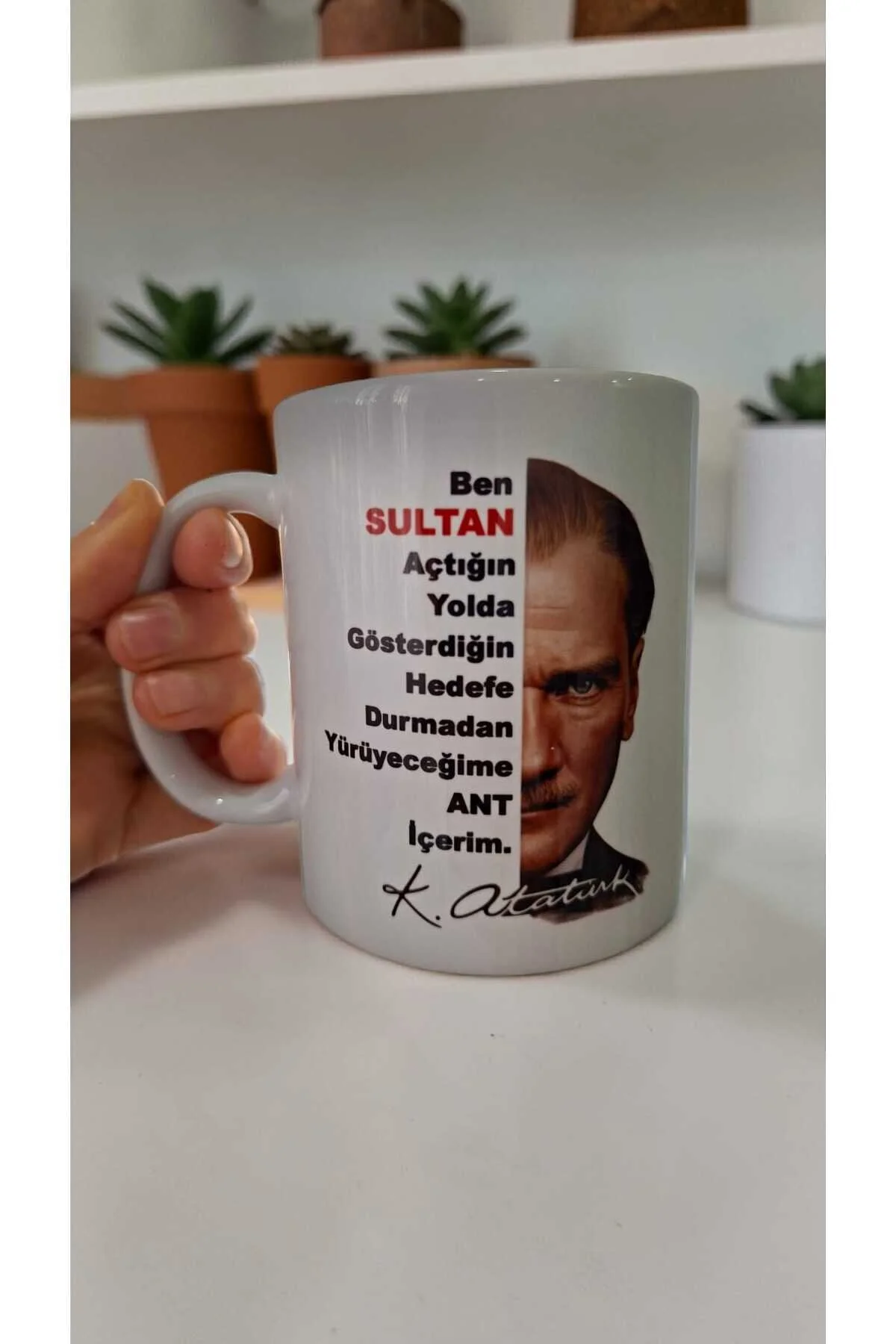 Kişiye Özel Öğrenci Ve Atatürk Andımız Baskılı Tek Yön Baskılı 300 Ml Kupa Bardak Beyaz