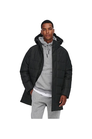 Only Onscarl Life Long Quilted Coat Noos Otw Erkek Mont 22020156 Siyah-siyah Siyah