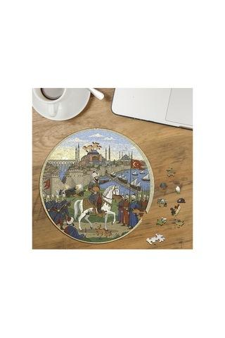 İstanbul Un Fethi Tasarımlı Özel Kesim Yuvarlak 272 Parça Ahşap Puzzle Mpda705