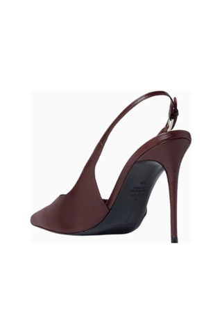 Castle Black Black Suede Studio Branca 100 Bordo Deri El Yapımı, Slingback Topuklu Ayakkabı 38