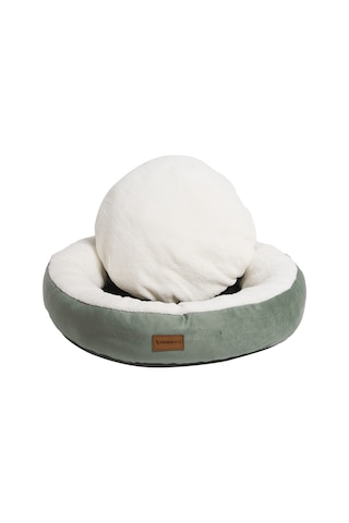 Peluş Minderli Küçük Ve Orta Irk Kedi Köpek Yatağı 62x65 Cm - Yeş