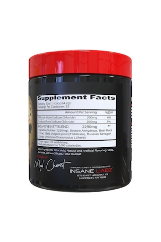 Insane Labz Insane Veinz Nitric Oxide Booster Agmatine Sulfate