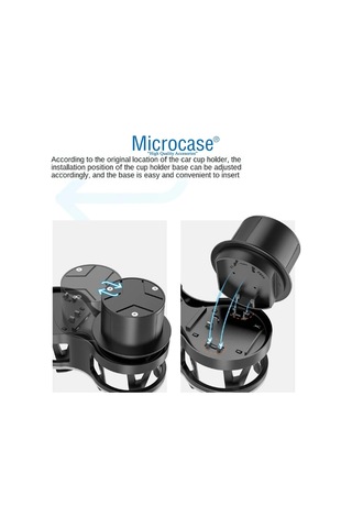 Microcase Araç İçi Bardaklıktan Monte Çift Bardak Tutucu Ve İçecek Tutucu - Al3487 Genel