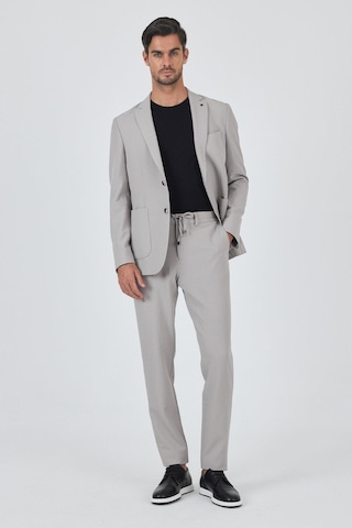 İmza Taş Rengi Mono Yaka Kendinden Desenli 2 Düğme Casual Esnek Slim Fit Takım Elbise 1001250174 Taş Rengi